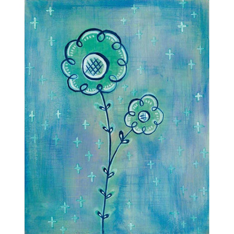 Magical Flowers II White Modern Wood Framed Art Print by Averinos, Melissa