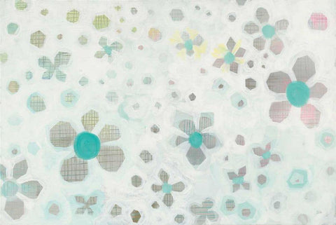 Graph Blooms White Modern Wood Framed Art Print with Double Matting by Averinos, Melissa