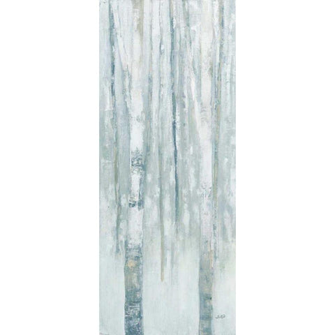 Birches in Winter Blue Gray Panel I White Modern Wood Framed Art Print by Purinton, Julia