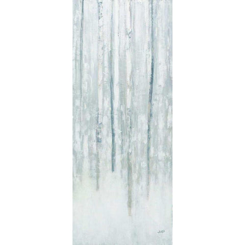 Birches in Winter Blue Gray Panel II Gold Ornate Wood Framed Art Print with Double Matting by Purinton, Julia