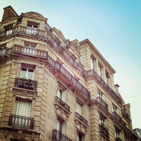 Paris Moments II Black Ornate Wood Framed Art Print with Double Matting by Marshall, Laura