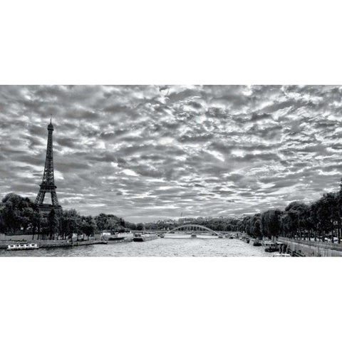 The City of Love Black Modern Wood Framed Art Print by Marshall, Laura