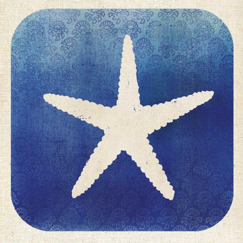 Watermark Starfish Black Modern Wood Framed Art Print by Studio Mousseau
