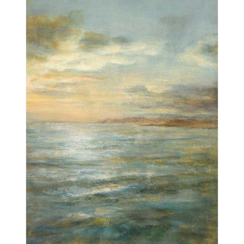 Serene Sea III Gold Ornate Wood Framed Art Print with Double Matting by Nai, Danhui