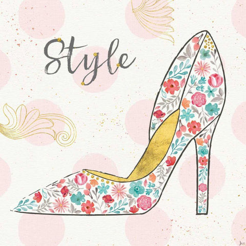 Fashion Blooms II White Modern Wood Framed Art Print with Double Matting by Aiken, Jess