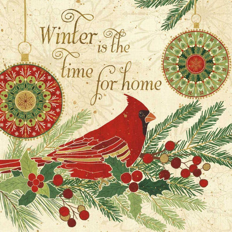 Winter Feathers V Black Ornate Wood Framed Art Print with Double Matting by Charron, Veronique