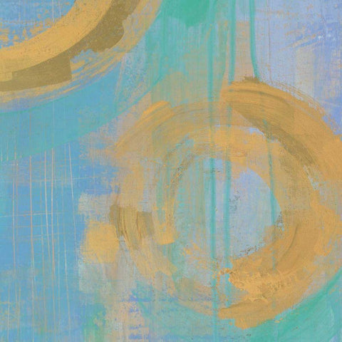 Golden Circles III Gold Ornate Wood Framed Art Print with Double Matting by Averinos, Melissa