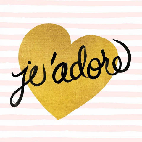 Jadore Black and Gold White Modern Wood Framed Art Print with Double Matting by Studio Bella