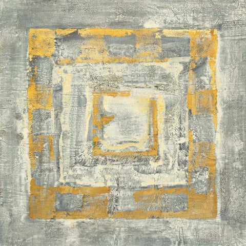 Gold Tapestry II Gold and White Black Modern Wood Framed Art Print by Hristova, Albena
