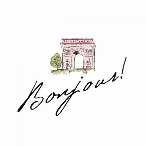 Ah Paris II on White White Modern Wood Framed Art Print by Pela Studio