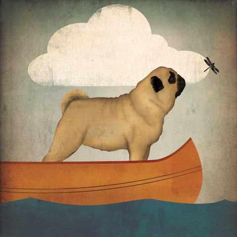 Pug Canoe Co Black Ornate Wood Framed Art Print with Double Matting by Fowler, Ryan