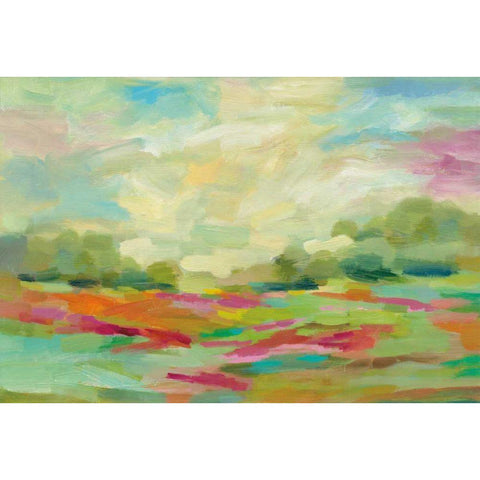 Sunny Fields White Modern Wood Framed Art Print by Vassileva, Silvia