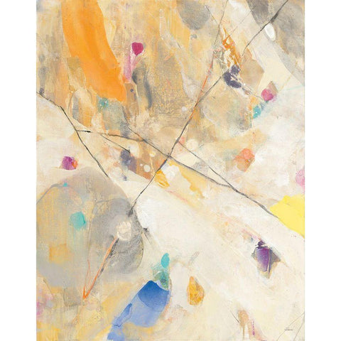 Spring Confetti I White Modern Wood Framed Art Print by Hristova, Albena