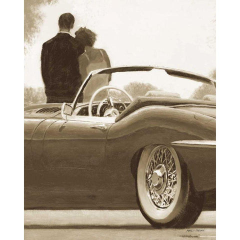 A Ride in Paris I Sepia Crop Black Modern Wood Framed Art Print with Double Matting by Fabiano, Marco