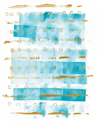 Ocean Blue I White Modern Wood Framed Art Print with Double Matting by Wild Apple Portfolio