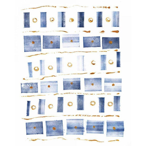 Ocean Blue III White Modern Wood Framed Art Print by Wild Apple Portfolio