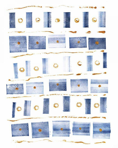 Ocean Blue III White Modern Wood Framed Art Print with Double Matting by Wild Apple Portfolio