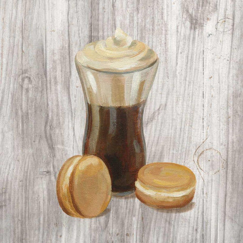 Coffee Time I on Wood Black Modern Wood Framed Art Print with Double Matting by Vassileva, Silvia