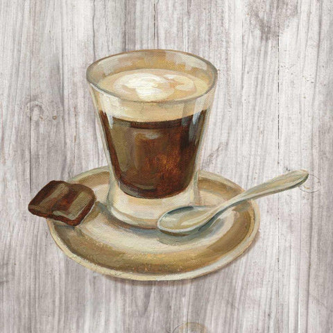 Coffee Time III on Wood Black Ornate Wood Framed Art Print with Double Matting by Vassileva, Silvia