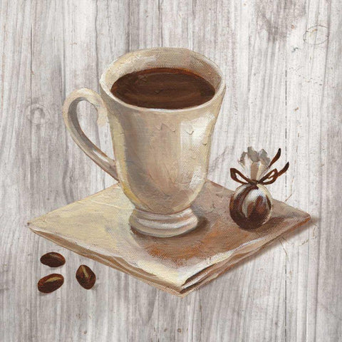 Coffee Time IV on Wood Black Modern Wood Framed Art Print with Double Matting by Vassileva, Silvia