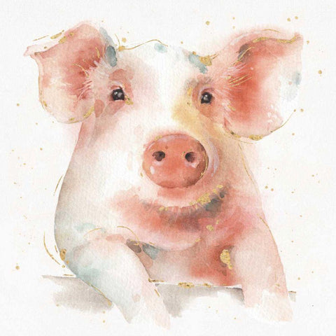 Farm Friends III Black Ornate Wood Framed Art Print with Double Matting by Audit, Lisa