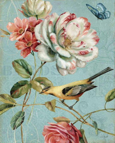 Spring Romance I White Modern Wood Framed Art Print with Double Matting by Audit, Lisa