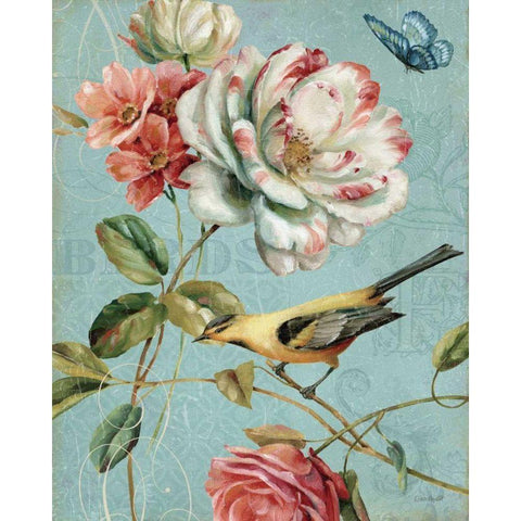 Spring Romance I Gold Ornate Wood Framed Art Print with Double Matting by Audit, Lisa