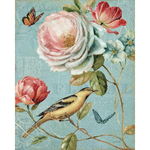 Spring Romance II Black Modern Wood Framed Art Print with Double Matting by Audit, Lisa