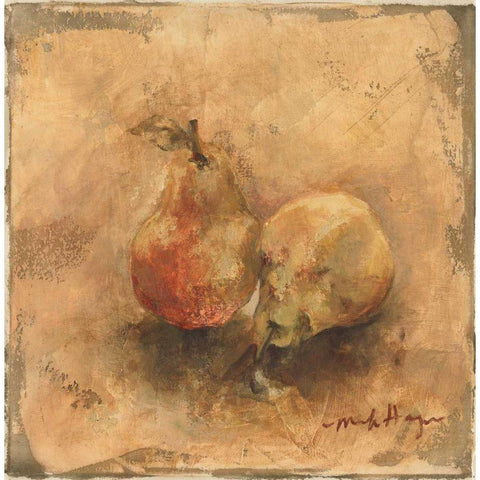 Gilted Pears Black Modern Wood Framed Art Print by Hageman, Marilyn