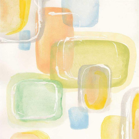 Colorful Squares I White Modern Wood Framed Art Print by Paschke, Chris