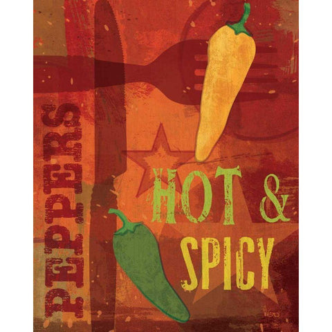 Pimento II White Modern Wood Framed Art Print by Charron, Veronique