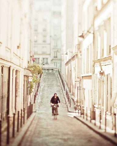 The Bicycle Thief White Modern Wood Framed Art Print with Double Matting by Bevan, Keri