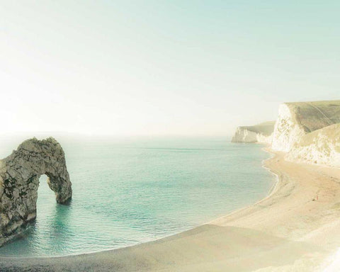 The Jurassic Coast Black Ornate Wood Framed Art Print with Double Matting by Bevan, Keri