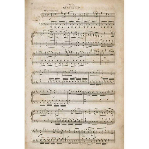 Sheet of Music III White Modern Wood Framed Art Print by Wild Apple Portfolio