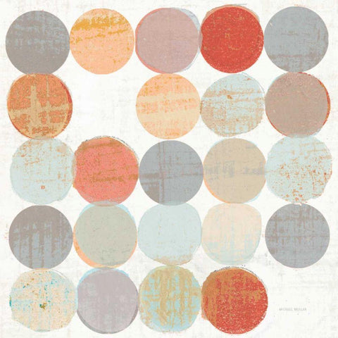 Dots II Square I Gold Ornate Wood Framed Art Print with Double Matting by Mullan, Michael