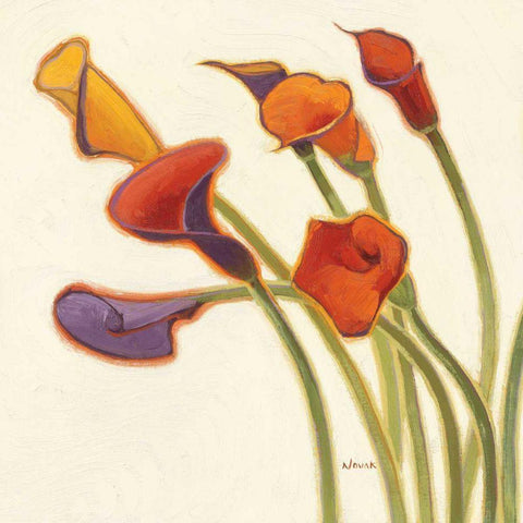 Callas in the Wind II Black Modern Wood Framed Art Print with Double Matting by Novak, Shirley