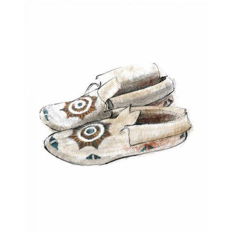 Indian Moccasins White Modern Wood Framed Art Print by Tillmon, Avery