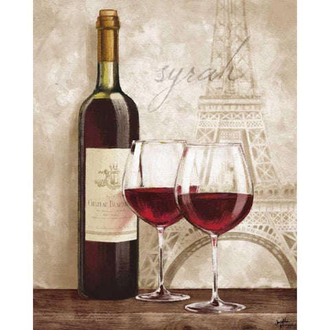 Wine in Paris IV Black Modern Wood Framed Art Print with Double Matting by Penner, Janelle