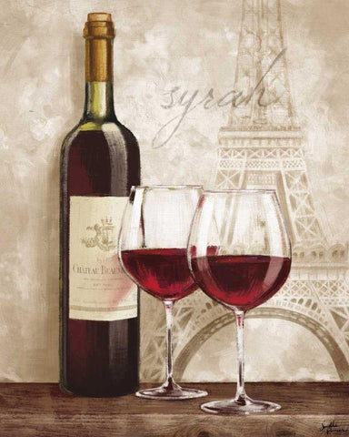 Wine in Paris IV White Modern Wood Framed Art Print with Double Matting by Penner, Janelle