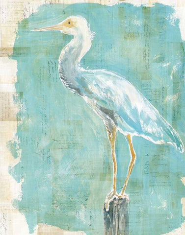Coastal Egret II Black Ornate Wood Framed Art Print with Double Matting by Schlabach, Sue