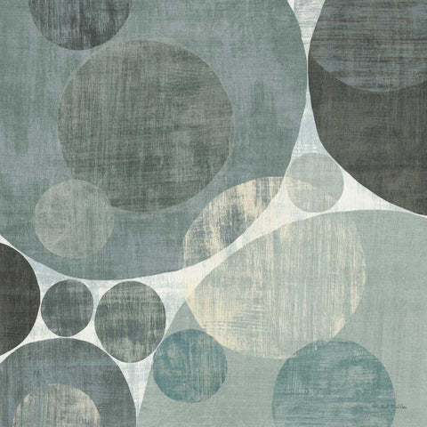 Circulation I Blue and Grey Black Modern Wood Framed Art Print with Double Matting by Mullan, Michael