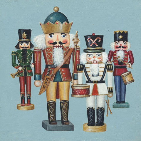 King Nutcrackers White Modern Wood Framed Art Print by Brown, David Carter