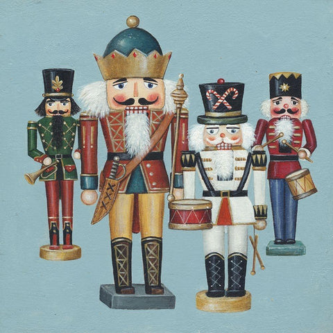 King Nutcrackers Black Ornate Wood Framed Art Print with Double Matting by Brown, David Carter