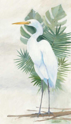 Standing Egret II Crop Black Ornate Wood Framed Art Print with Double Matting by Tillmon, Avery