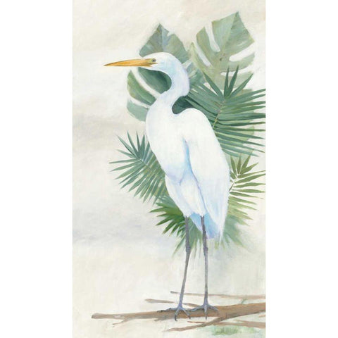 Standing Egret II Crop White Modern Wood Framed Art Print by Tillmon, Avery