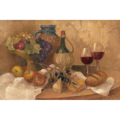 Abundant Table with Pattern White Modern Wood Framed Art Print by Albena, Hristova