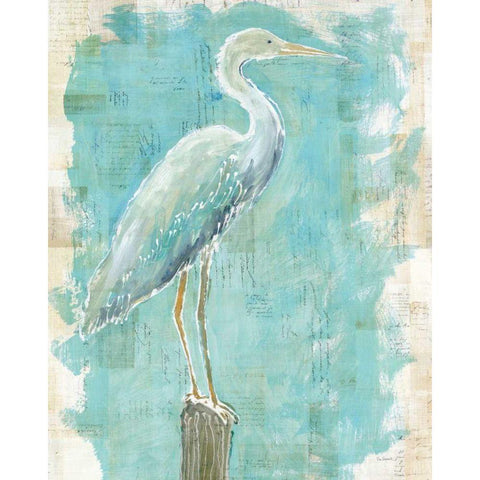 Coastal Egret I v2 Gold Ornate Wood Framed Art Print with Double Matting by Schlabach, Sue