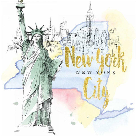 US Cities IV Black Modern Wood Framed Art Print with Double Matting by Grove, Beth