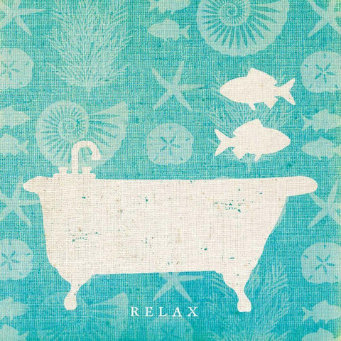 Pacific Bath I White Modern Wood Framed Art Print by Studio Mousseau
