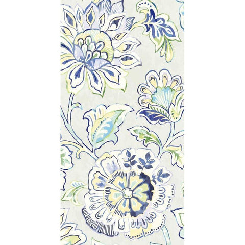 Ceylon Gardens VII Indigo White Modern Wood Framed Art Print by Wild Apple Portfolio